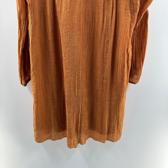 Rebellion Boho Orange Crochet Yoke Dress Size Large - Picture 7 of 8